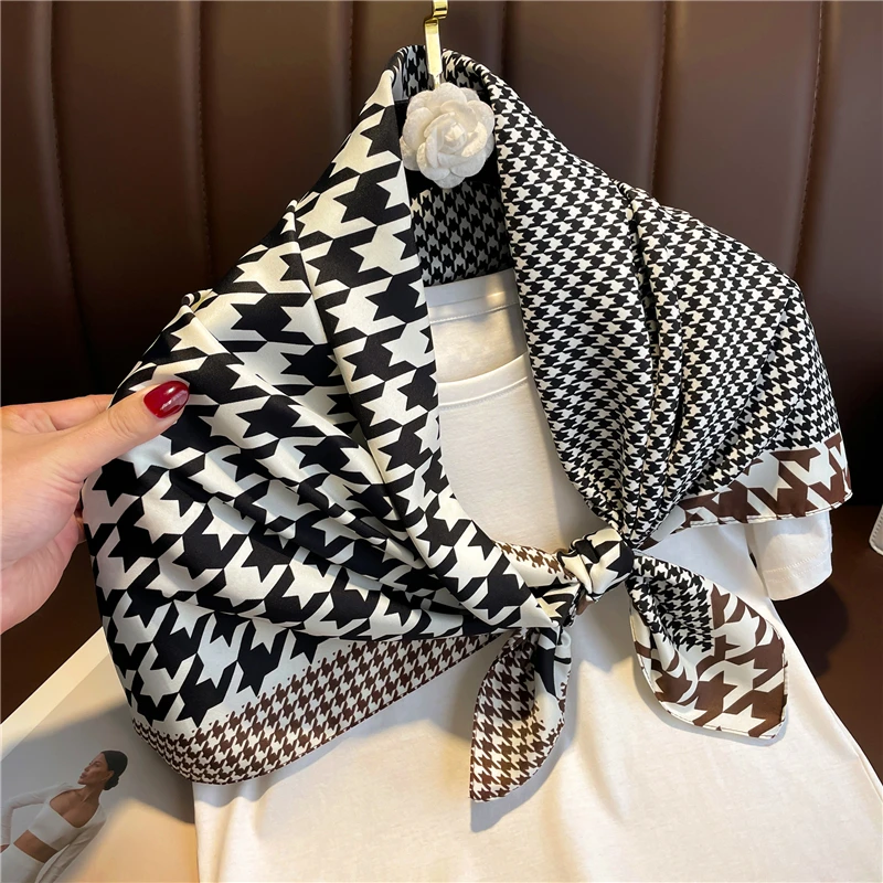 Роскошный шелковый квадратный шарф Женский брендовый пляжный саржевая шаль с