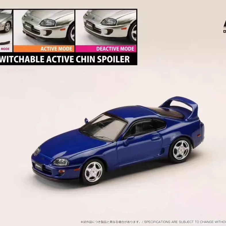 Фото Модель автомобиля Toyota SUPRA A80 статическая из сплава (JZA80), модель автомобиля из сплава под давлением, коллекционная декорация для взрослых, праздничная игрушка для мальчиков, 1/64 №4