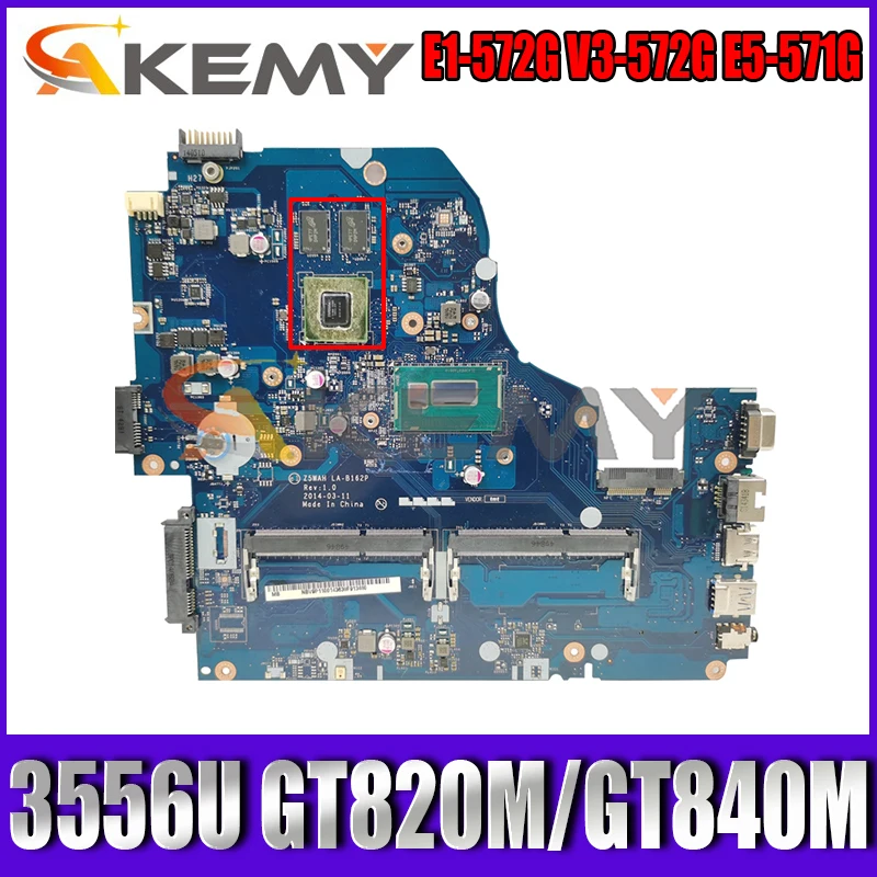 

Материнская плата NBMM111004 для Acer ASPIRE E1-572G V3-572G E5-571G, материнская плата для ноутбука Z5WAH LA-B162P с 3556U GT820M/GT840M 100% тест