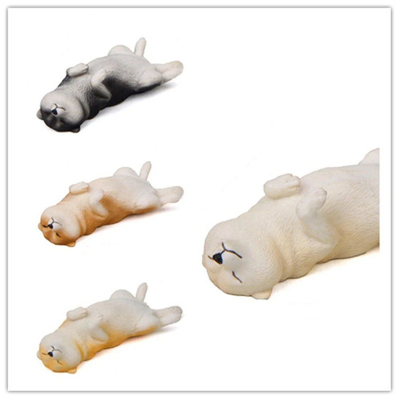 

3/4pcs Sleeping Shiba Inu Husky Pvc Mini Movable Doll Toy Landscape Decoration Pet Dog Model Doll Children Toy Fridge Sticker