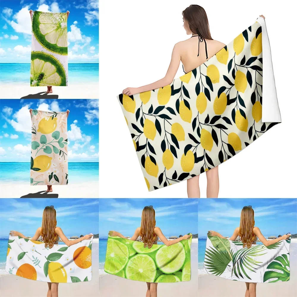 L-Лимонное пляжное полотенце из микрофибры без песка быстросохнущие мягкие