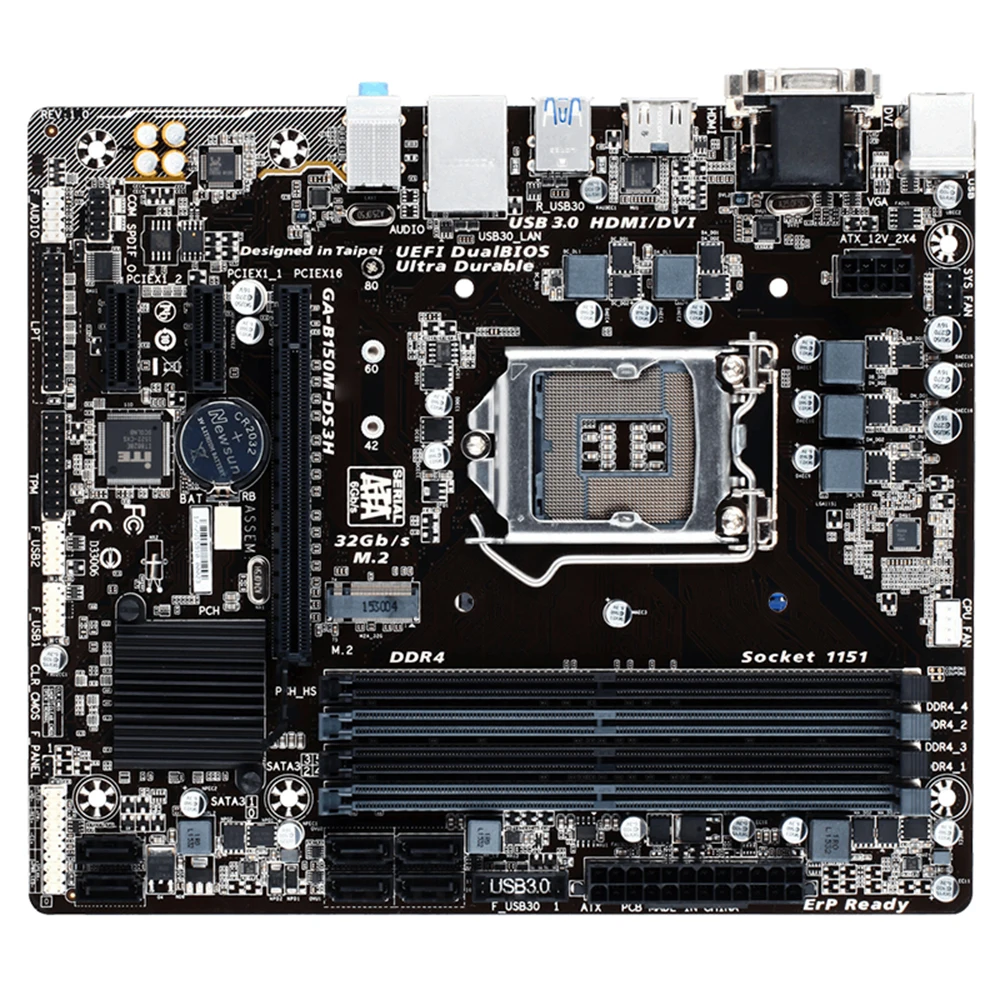 

For Gigabyte GA-B150M-DS3H Socket LGA 1151 DDR4 Used Micro-ATX Motherboard M.2
