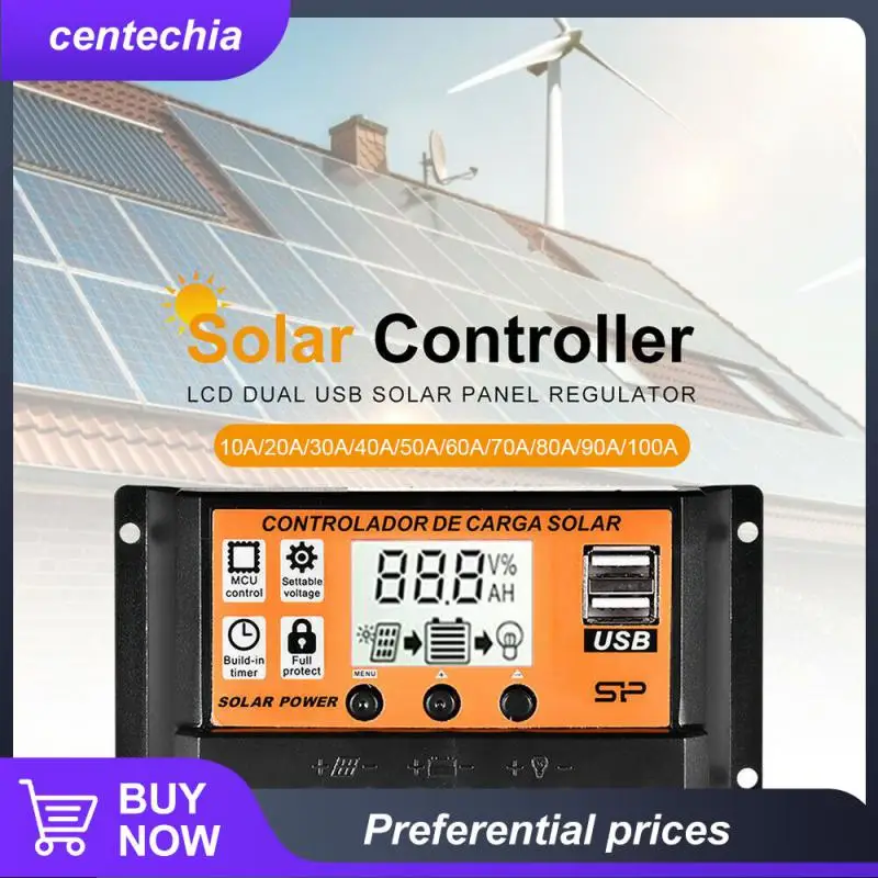 

Home appliance Solar Charge Controller Solar Panel Controller with Dual USB Port 12V/24V MPPT/PWM Auto Paremeter Adjustable