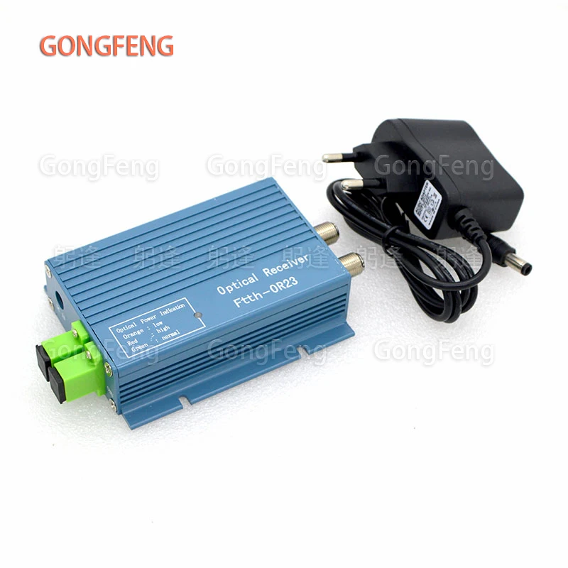 New FTTH CATV Optical Receiver High Level Fiber Optical WDM Converter SC APC Duplex Connector Mini Mode With 2 Output RF Inch