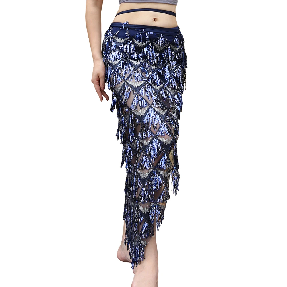 Красивый костюм Русалочки с блестками для танца живота на Хэллоуин хип-шарф юбка