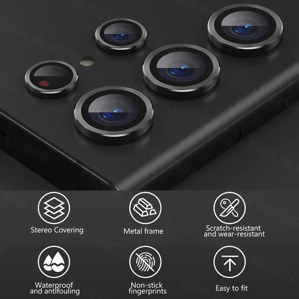For Samsung Galaxy S22 Ultra Metal Camera Lens Screen Protector Case s22 ultra Aluminum Alloy Glass |