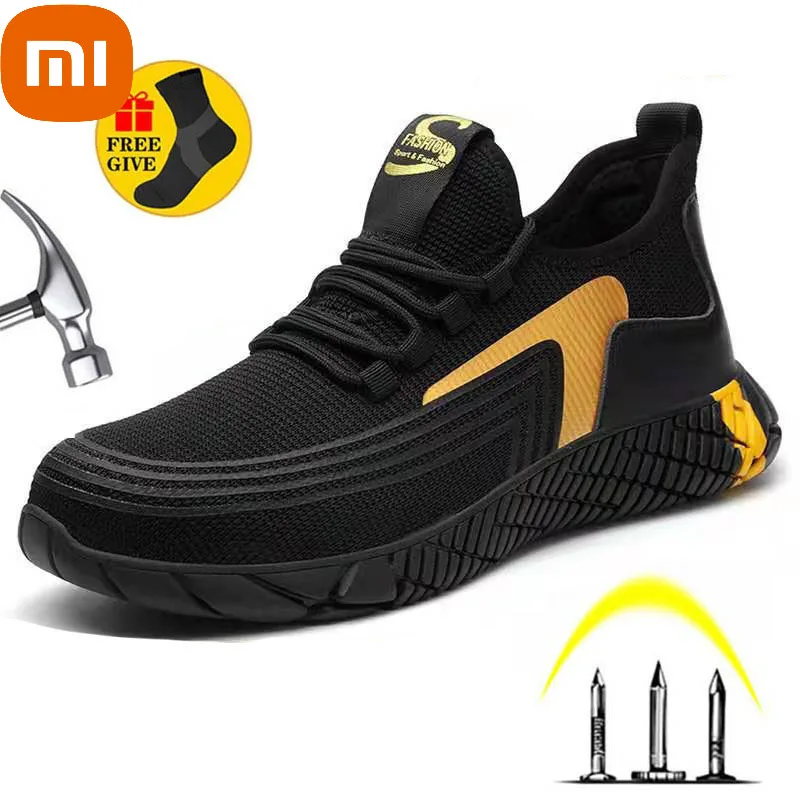 

Xiaomi Slip Resistant Rubber Safety Shoes Men Steel-Toed Boots Lightweight And Breathable Industrial Work Shoes Protective Shoes