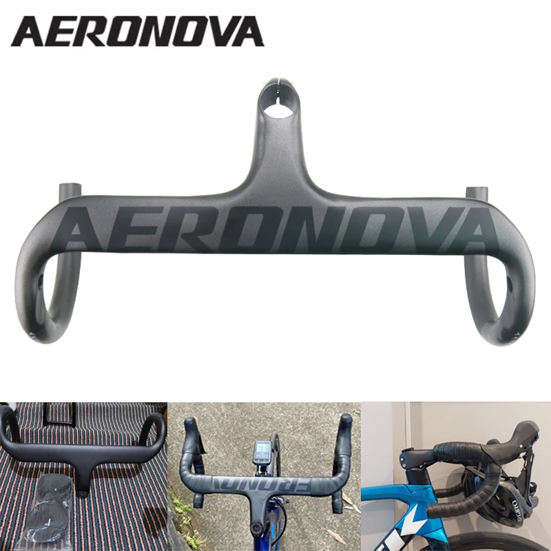 AERONOVA Integrated Carbon Road Handlebar 28.6mm Cycling Bicycle handlebar UD Matte 90/100/110/120mm Bike accessories
