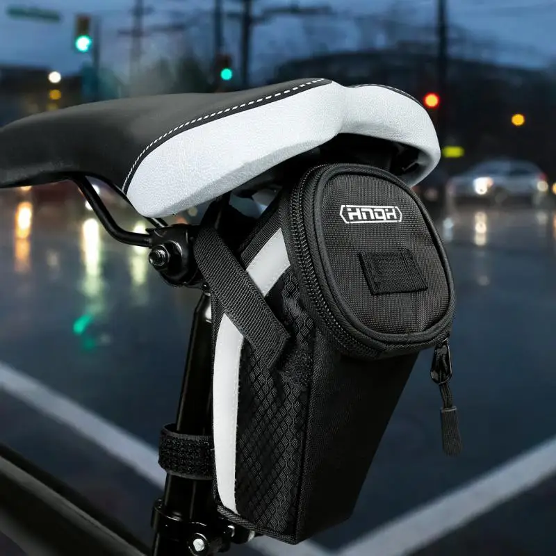 

HNQH Bicycle Saddle Bag Waterproof Mountain Bike Saddle Storage Seat Rear Tool Pouch Bag Saddle Outdoor Cycling MTB Accessories