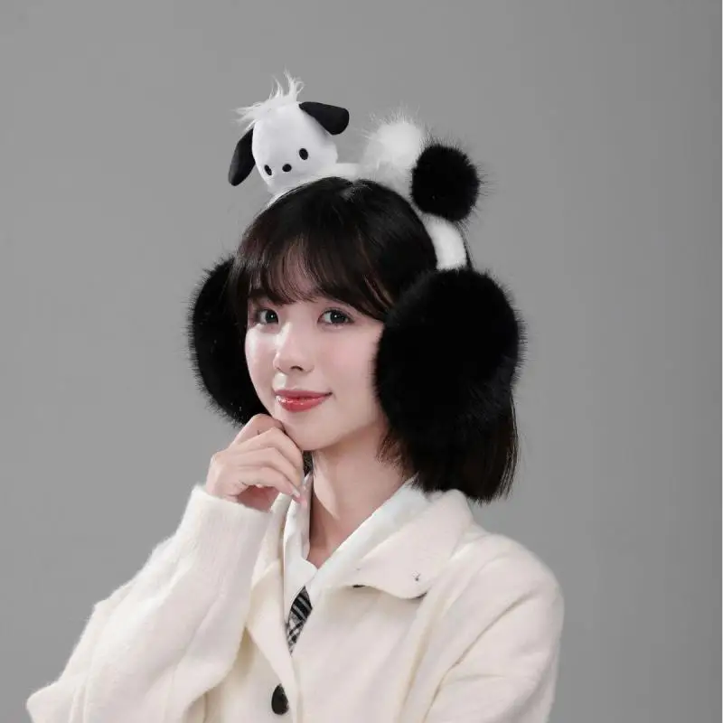 Очаровательные зимние плюшевые наушники для взрослых Sanrioed Hello Kitty My Melody Cinnamoroll с