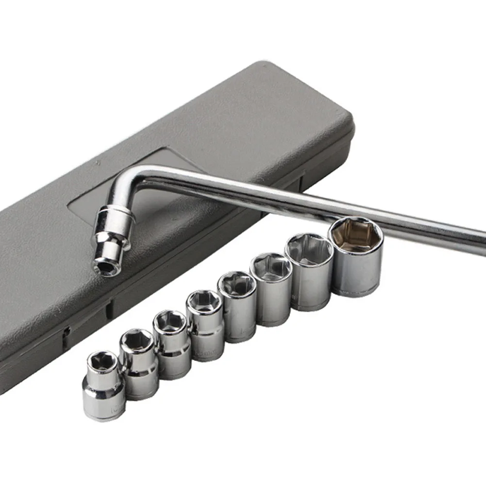 

10pcs Wrench Socket Kit Hexagon Wrench Socket Set 8mm-24mm Sleeve Heads For Ratchet Wrench Kit For Repairing Scenes