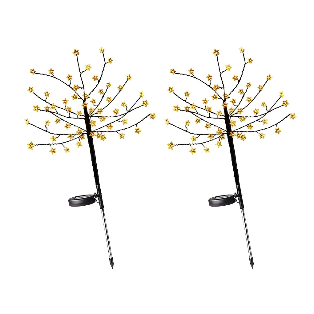 

1 Pair Pentagram Lamp Solar 56 LEDs Blossom Tree Garden Light Decoration