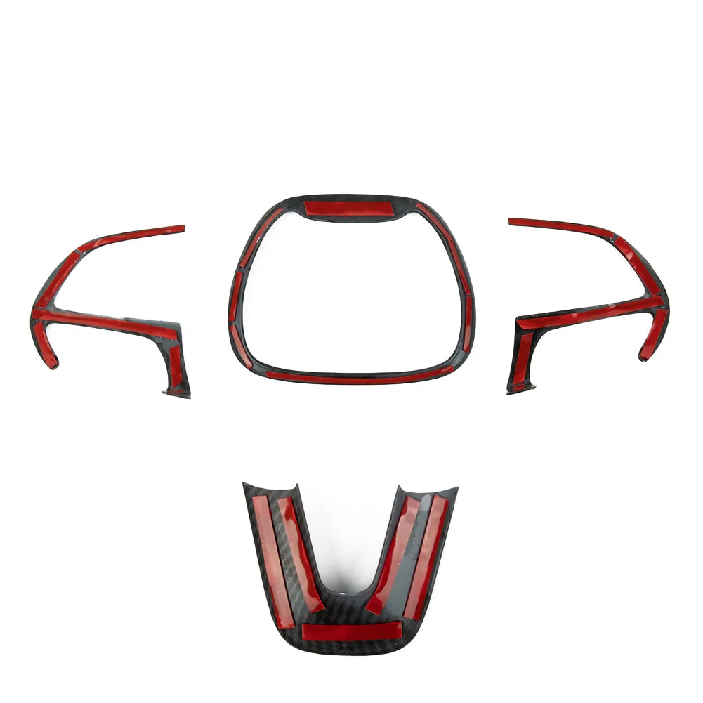 Carbon Fiber Steering Wheel Trim Cover Decor Trim Sticker For Dodge Challenger Charger 2015+ Interior Decoration Accessories images - 6