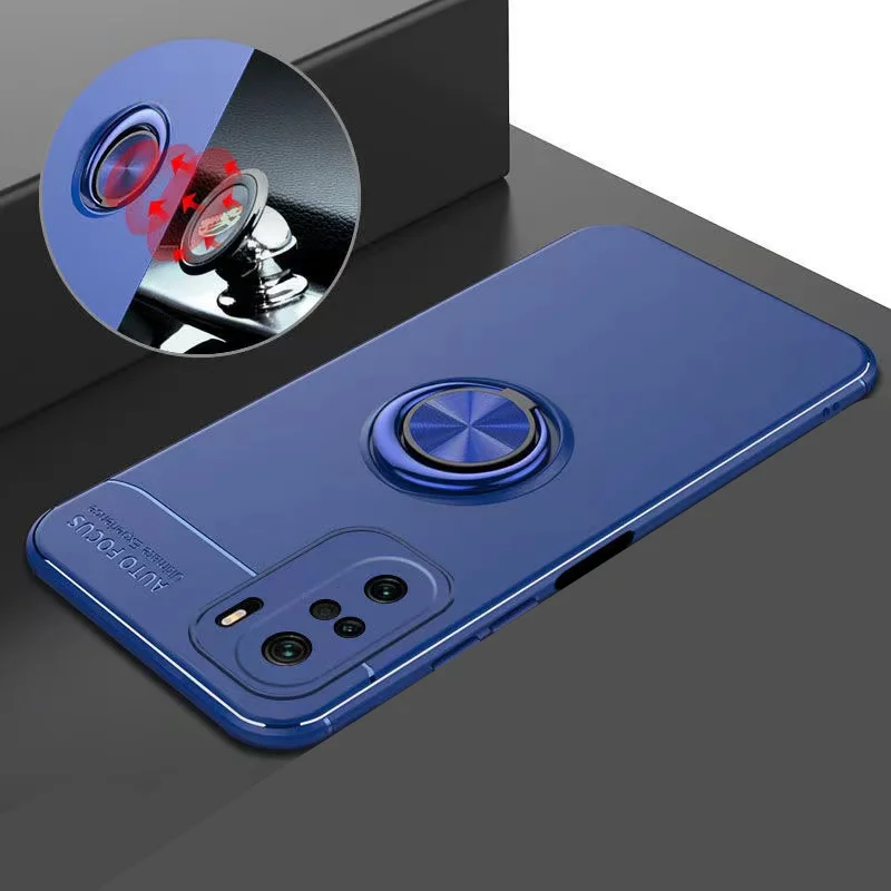 

Phone Case For Xiaomi Poco F3 Case Good Touch Feeling Anti-scratch Finger Ring Case Cover 2021 Pocof3 f 3 Slim PC Phone Funda