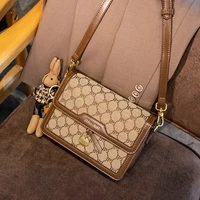 2022 new trendy fashion casual wide shoulder strap small square bag all match printing one shoulder messenger small bag