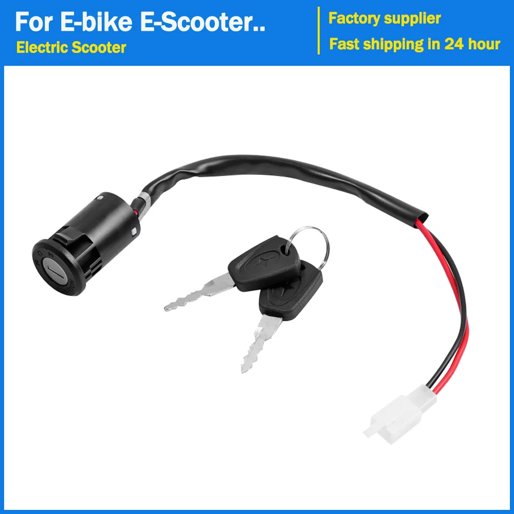 

1Set Ignition Key Switch Universal 2 Wires Ignition Keys Start Switch Lock Key For Electric Bike Scooter Tricycle New Ebike Part