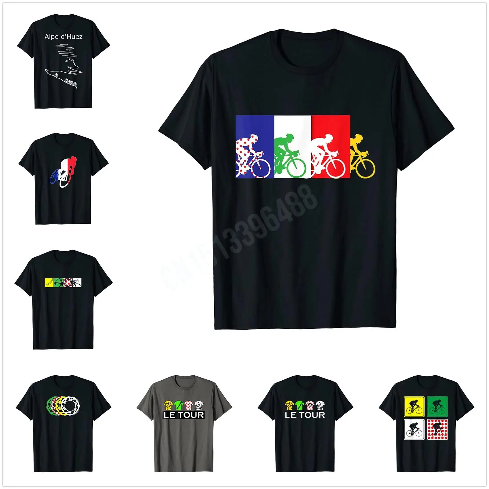 Футболка с надписью Four Gears Tour The France велосипедная футболка в стиле хип-хоп
