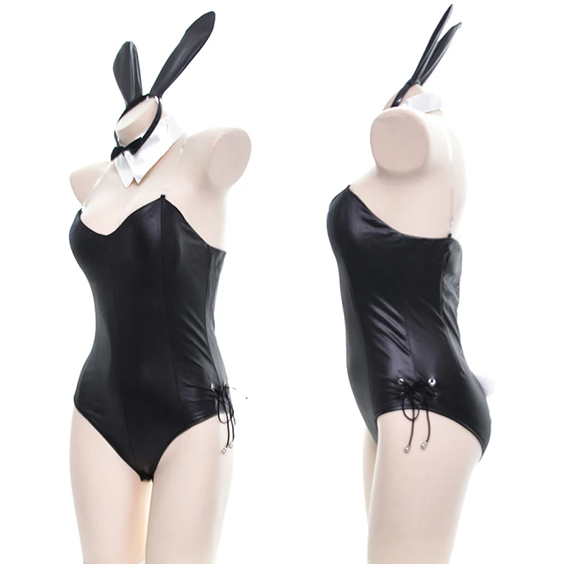 

Sexy Cute Bunny Girls Faux Leather Material Rabbit Bunny Theme Costume Set Comic Show Kawaii Women Girls Bunny Cosplay Costume