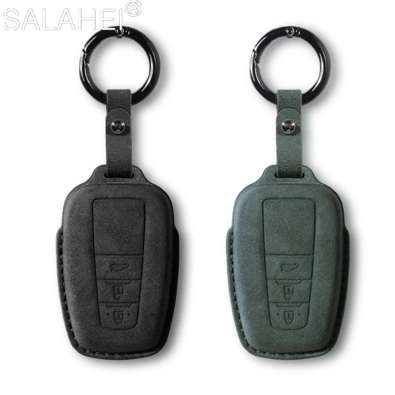 

Suede Car Smart Key Case For Toyota Hilux Fortuner Land Cruiser Camry Coralla Crown RAV4 Prius GT86 Highland C-HR Prado Avalon