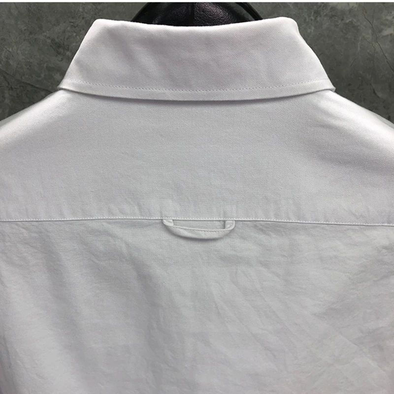 TB Spring New Men's Shirt Oxford Long-sleeved White Shirt Business Casual White Four-bar Cotton White Shirt Single Breasted Suit