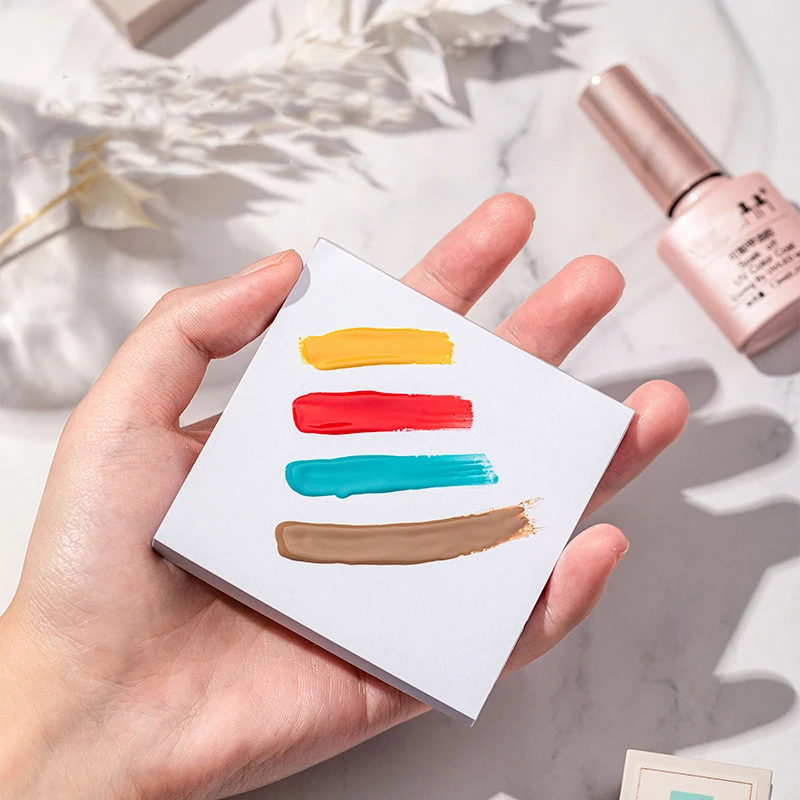 Одноразовые тонировочные клеевые бумажные палетки для ногтей 50 шт. водостойкие