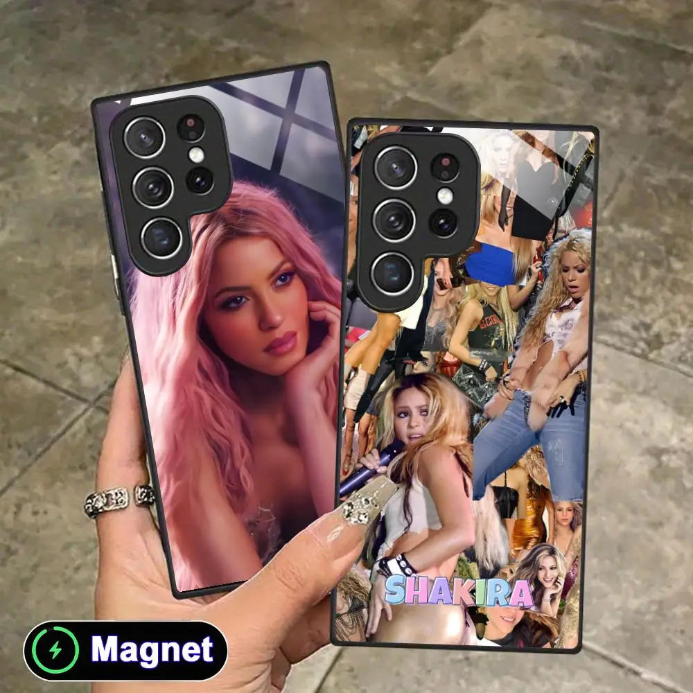 Фото Красивый чехол для телефона Shakira для Samsung Galaxy S26 S25 S24 S23 S22 S21 S20 Note20 Plus FE Ultra с магнитным стеклом. №2