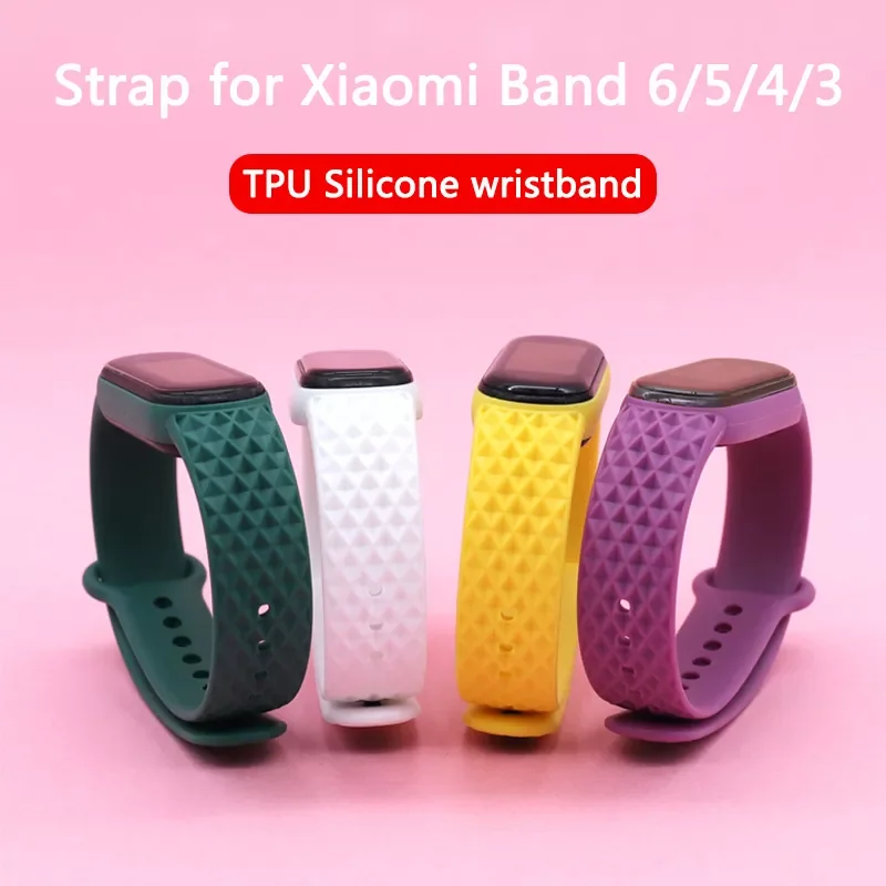 

Strap For Xiaomi Mi Band 6 5 4 3 Miband 5 4 Strap Replacement Color Silicone Wristband TPU Strap for Amazfit Band 5 Miband 6 5 4
