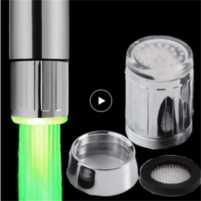 

1/3 Color LED Water Faucet Temperature Sensor Water Faucet Water Saving Faucet Bathroom Tap Nozzle Kitchen Faucet Accessories