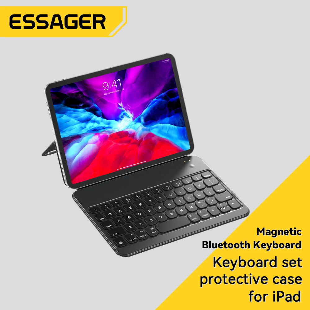 

Клавиатуры Essager с Bluetooth для iPad Pro 2021, 2020, 2018, 11, 12,9 дюйма, 2020 Air, 5, 4, 10,9 дюйма