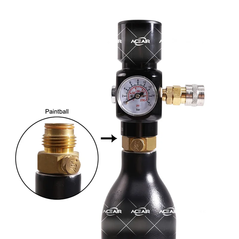 Фото HPA Micro 0-150psi Регулятор давления воздушного бака Адаптер для газированной воды Co2 Клапан подачи газового баллона 100 см Воздушный шланг давления №5