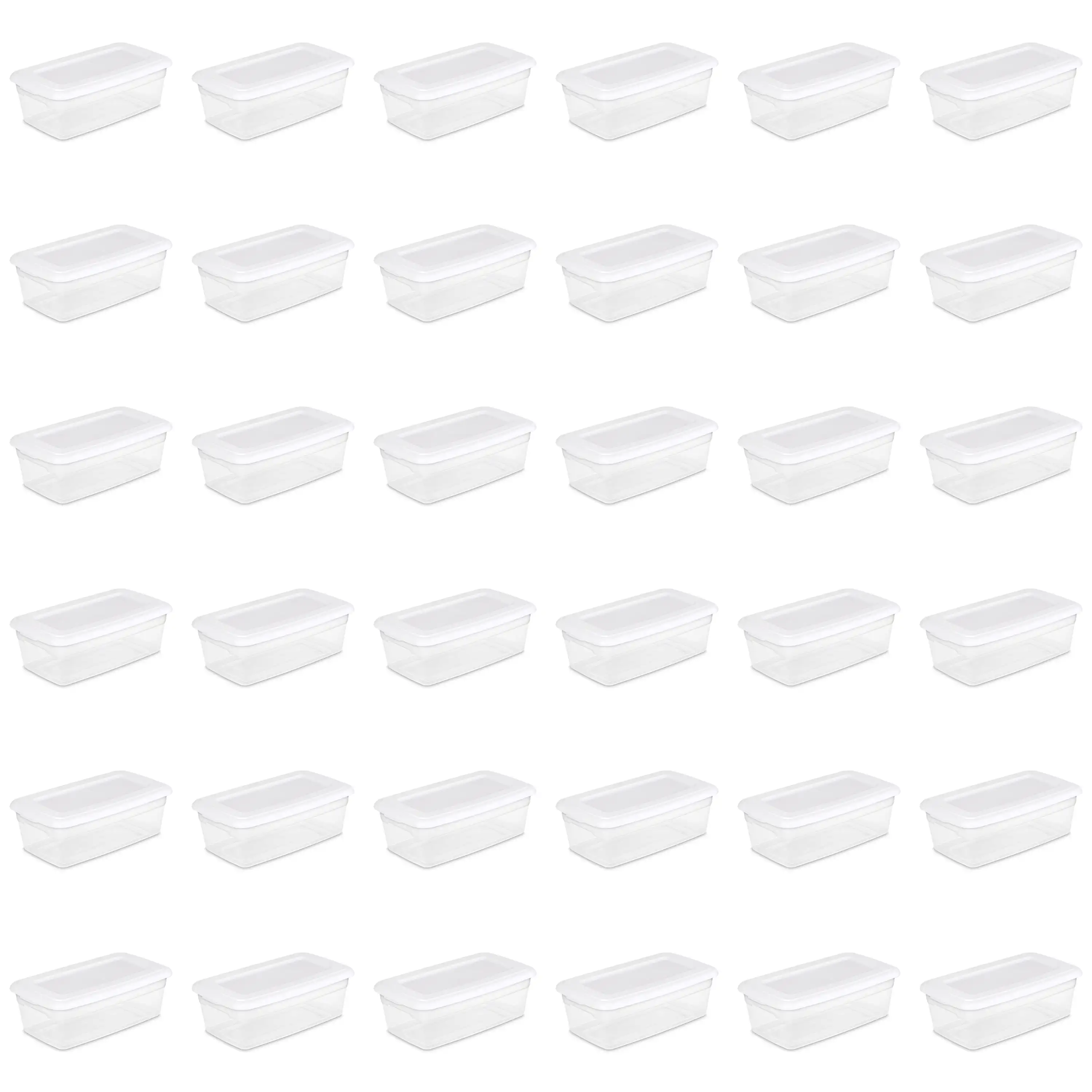 

6 Qt. Storage Box Plastic, White, Set of 36