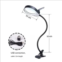 illuminated5x 8x15x led light magnifier glass lamp 38 leds reading repair and beauty manicure 3x10x lens ns