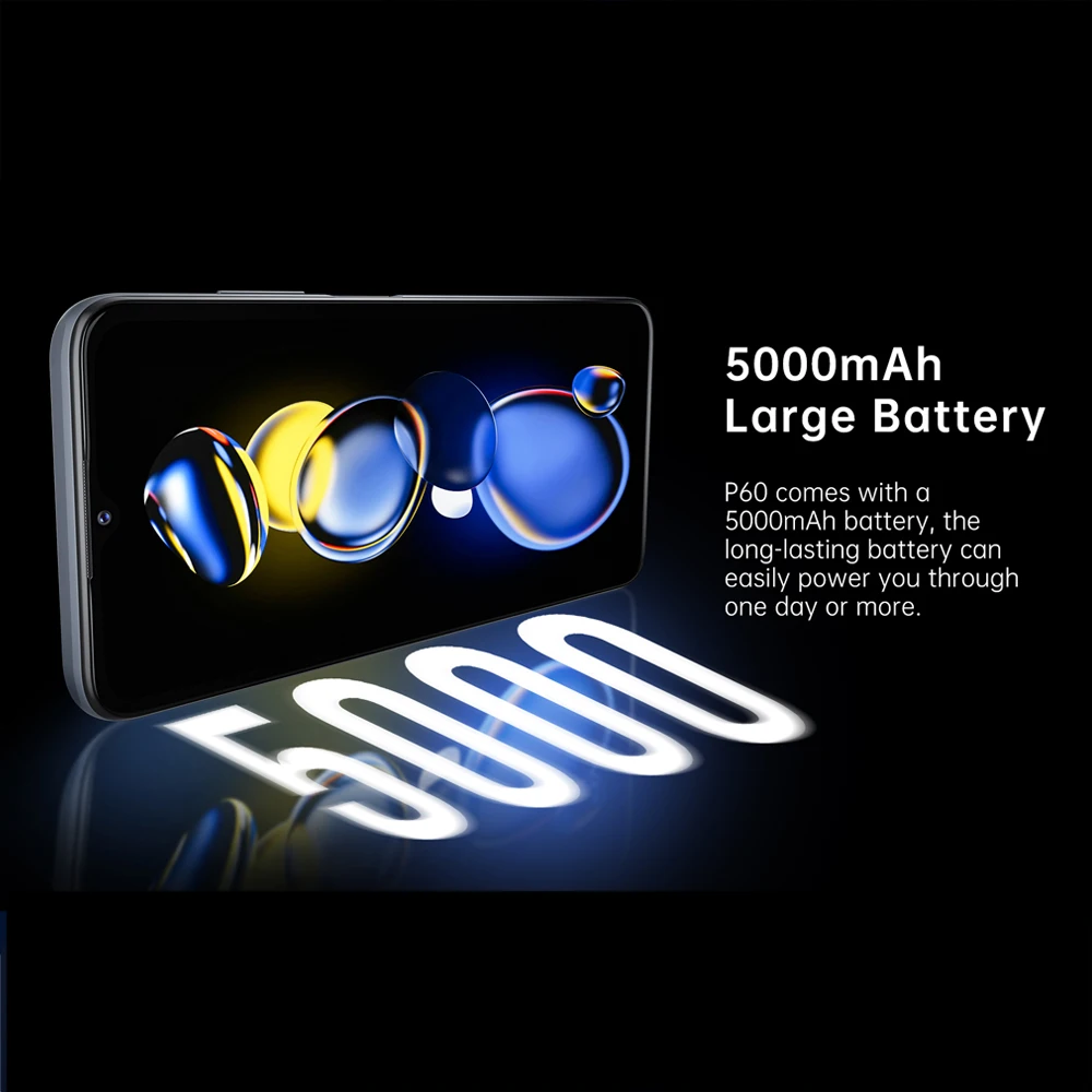 Cubot P60 New Phone 6.517 Inch Display Smartphone Android 12 Octa-Core MT6765 Cellphones 5000mAh Battery Dual SIM 20MP Camera