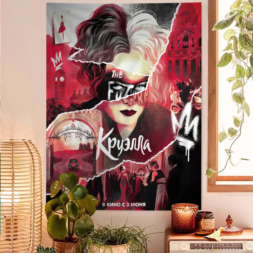 C-Cruella аниме гобелен настенное украшение домашний настенный декор