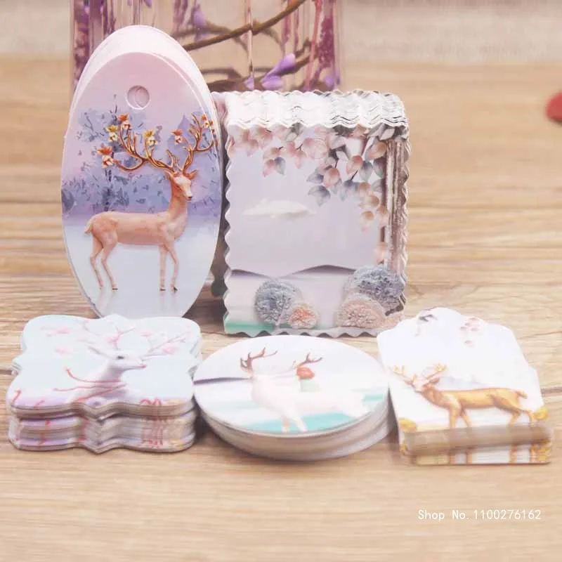 

50pcs New Diy Parking Tag 5x3cm /4x4cm/6.4x3.5cm/4.7x4cm/3.9x3.9cm 50 Tag Scallop Shape White Color for Wedding Candy Gift Tags