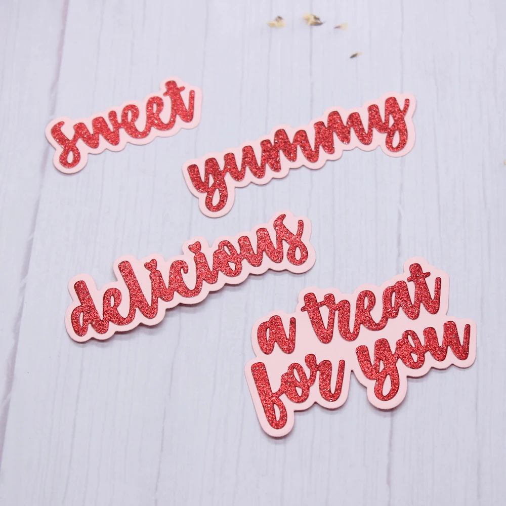 

KSCRAFT Sweets Shadow Words Metal Cutting Dies Stencils for DIY Scrapbooking Decorative Embossing DIY Paper Cards