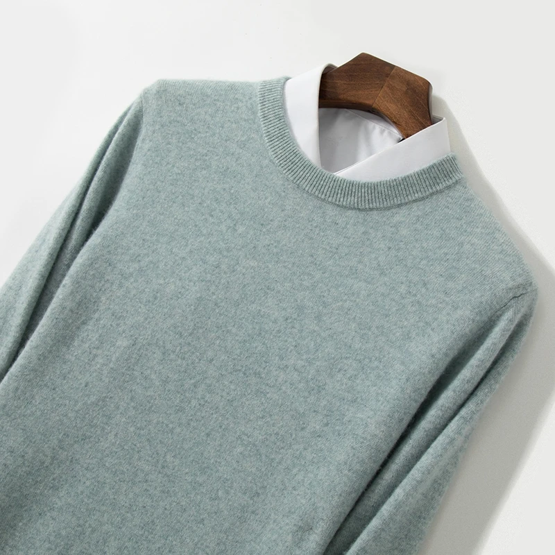 Men's100% Cashmere Sweaters Soft Warm O-Neck Casual Pullovers Spring Autumn Winter Long Sleeve High Quanlity Tops 8 Colors