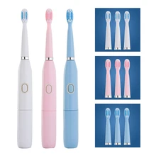 Ultrasonic Electric Toothbrush With 4PCS Replacement Brush Heads 32000 High Frequency Sonic Vibration IPX7 Waterproof Toothbrush