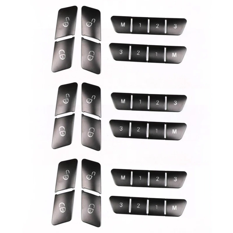 

36Pcs Car Door Seat Memory Lock Switch Buttons Stickers Cover Trim For Mercedes Benz A B C E Class CLA GLA GLE GL GLS ML