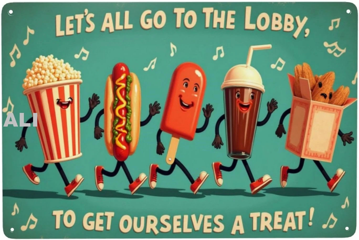 Давайте все идет на вестибюль чтобы получить оurselves a Treat Винтажная жестяная