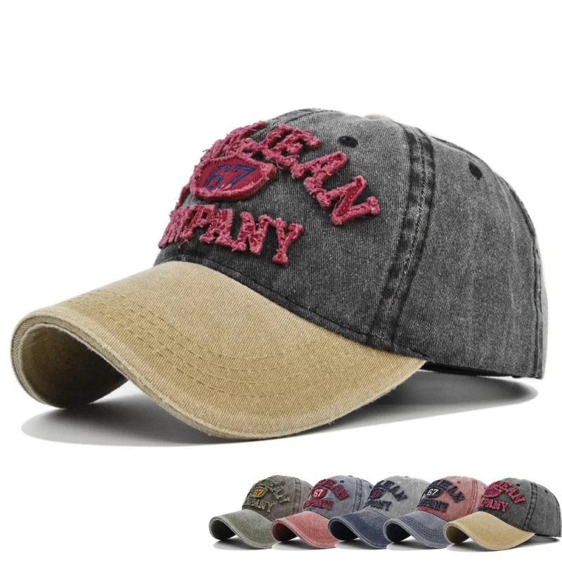 

67 Three-Dimensional Embroidered Baseball Cap Stitching Denim Hat Popular Patch Embroidered Peaked Cap Sun Hat