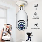 Беспроводная камера V380pro с монитором лампочки, 360-градусный панорамный обзор без мертвого угла, HD ночное видение, стандартное дистанционное управление