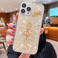 glitter case for huawei nova y70 plus honor 50 x7 x9 x30 10x 10 lite 10i 9x 8a 8x 20 pro cover silicone love ballet girl sequins