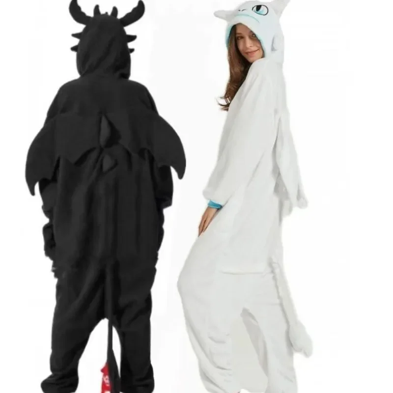 Фланелевая пижама с рисунком сиамских животных укороченный дракон белый