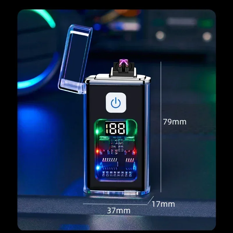 Стильная USB перезаряжаемая электрическая зажигалка, крутая ветрозащитная двойная дуга, плазменные зажигалки для мужчин, гаджеты для кемпинга, пожарный стартер (art.: 3920ca45b998d) - 3920ca45b998d