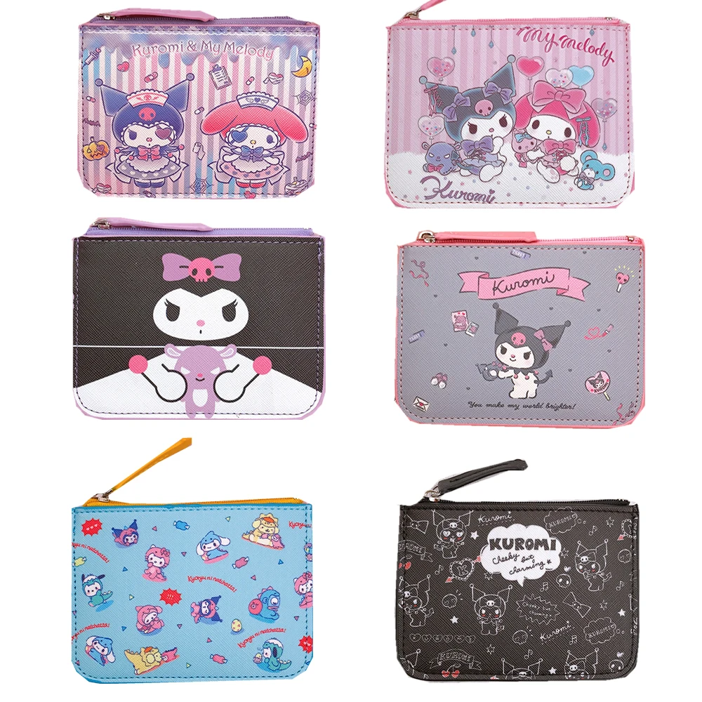 

Чехол для карт из искусственной кожи с героями аниме Kawaii Kuromi Mymelody, держатель для карт, защитный чехол для студенческого кампуса, удостоверен...