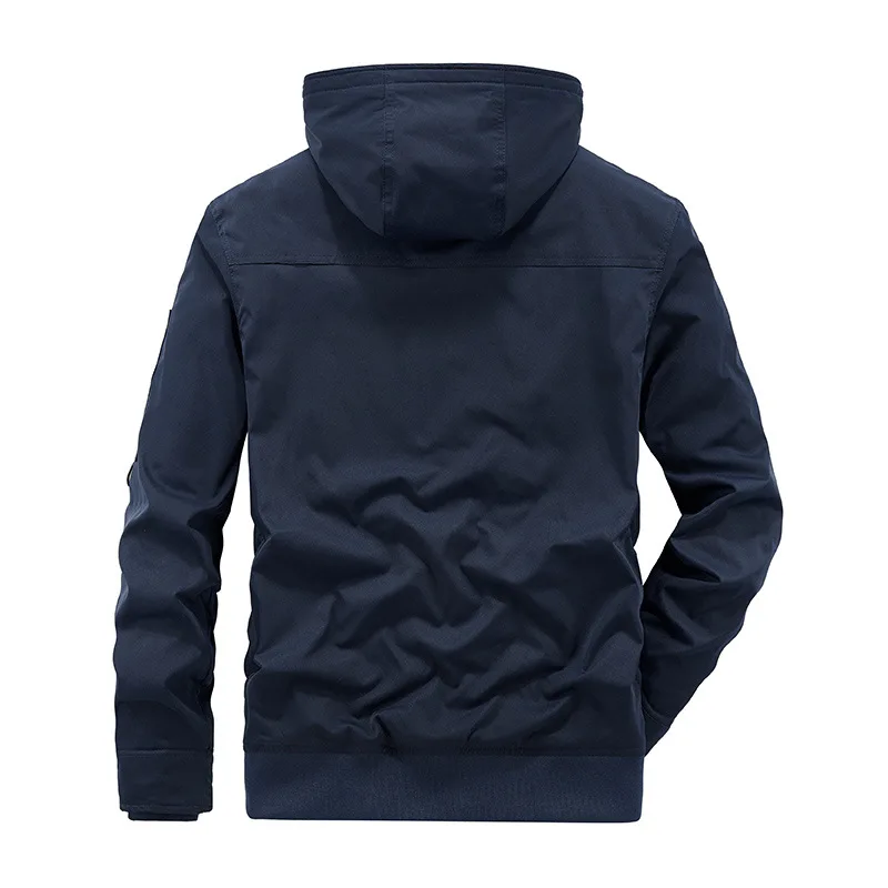 Youth Leisure Plus Velvet Thick Hooded Jacket Mens Fashion Bubble Fleece Lining Tooling Jacket Winter Warm Cotton-padded Jacket