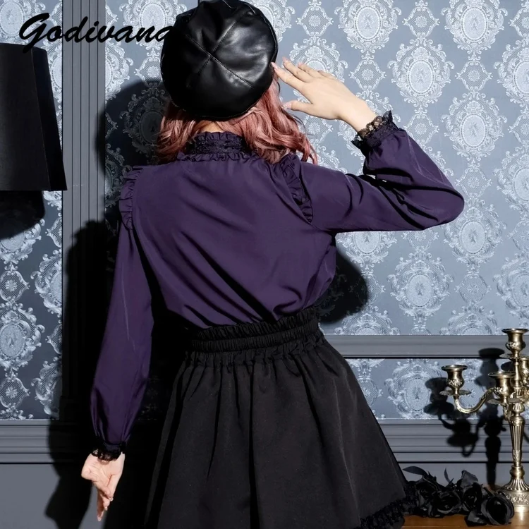 Новая осенняя японская серия Mine Mass Production рубашка с длинными рукавами и вышивкой