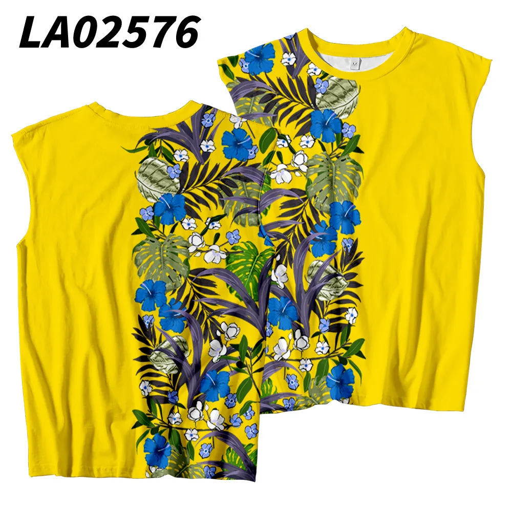 

Мужской жилет с тропическими растениями, Повседневная Свободная футболка с круглым вырезом, большие размеры, нижнее белье, домашняя одежда для пар, весна-лето