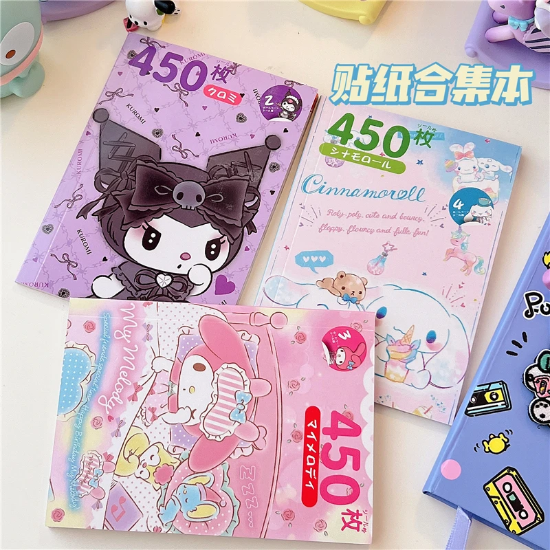 

450 шт. Kawaii Sanrioed аниме Cinnamoroll Kuromi My Melody Милая самодельная наклейка ручной аккаунт материал детская игрушка подарок на день рождения для девочки